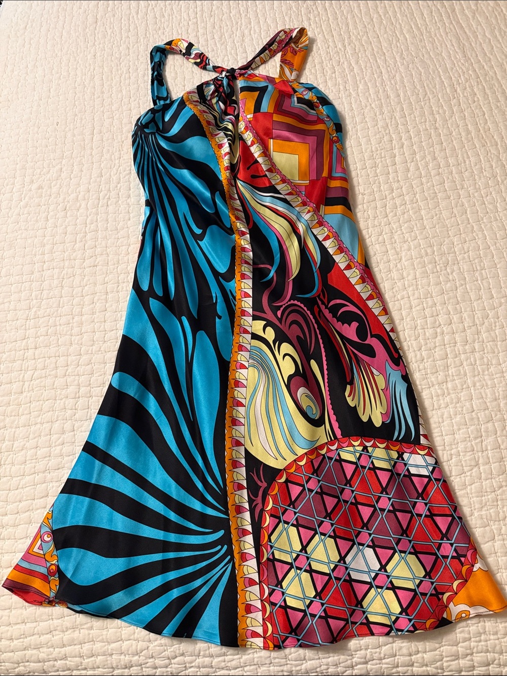 Mesmerize Vibrant Multicolor Halter Dress